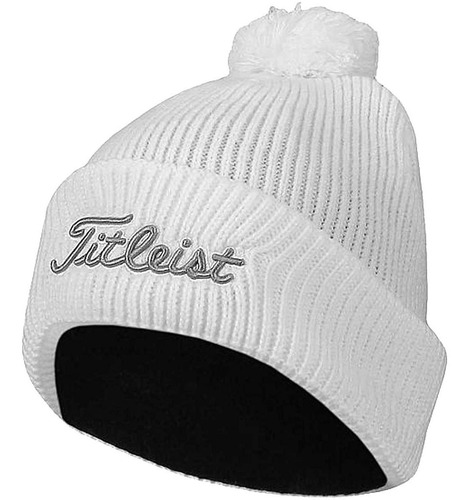 Pom Pom Winter Golf Stocking Hat Gorro Blanco