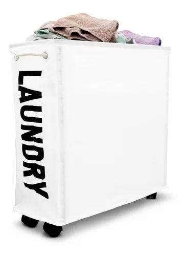  JOYBOS Cesta de lavandería para ropa sucia – Cesta de lavandería  plegable de 13.5 pulgadas de ancho con ruedas, organización de la lavandería,  cestas grandes delgadas para lavandería, 100 litros 