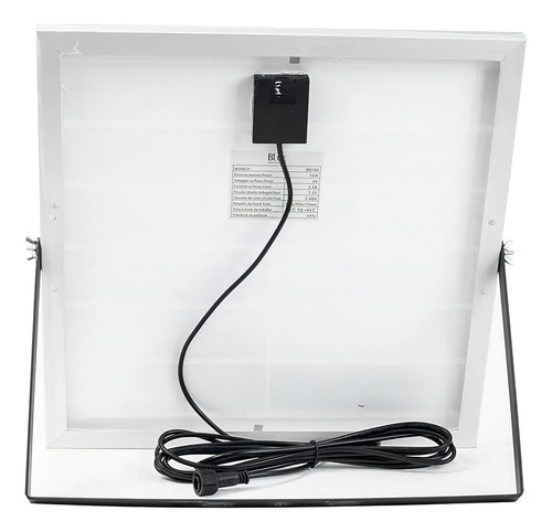 Refletor Holofote Ultra Led Solar 200w + Controle + Placa Carcaça Preto Luz Branco-frio