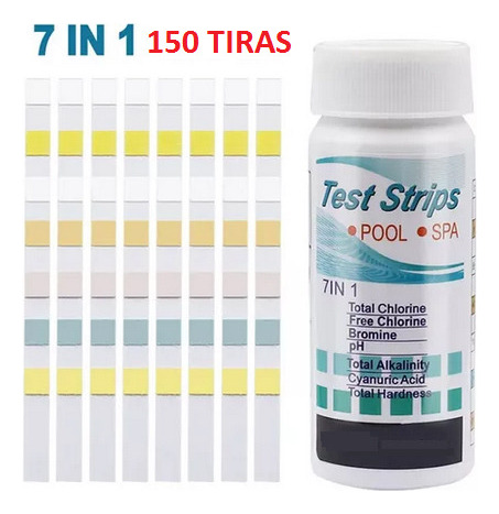 Tiras Cintas 7 En 1 Para Piscina 150pz Ph, Cloro, Alcalino