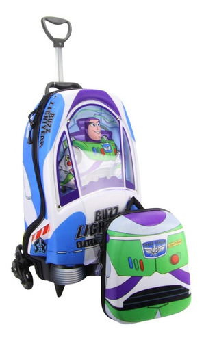 Mochila De Rodinha Buzz 3d E Lancheira Maxtoy 3852am22