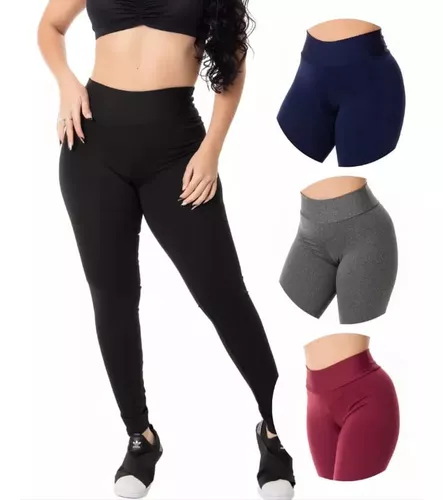 Calça Feminina Cintura Alta Leggings Suplex com elastico Fitness