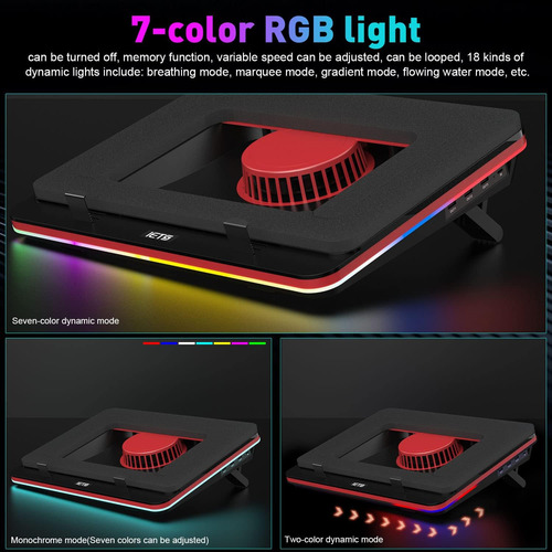 Base Soporte De Enfriamiento Iets Gt500, Rgb, Para Laptops