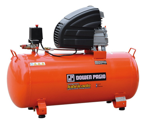 Compresor de aire eléctrico Dowen Pagio 9994224.3 100L 2hp 220V 50Hz naranja