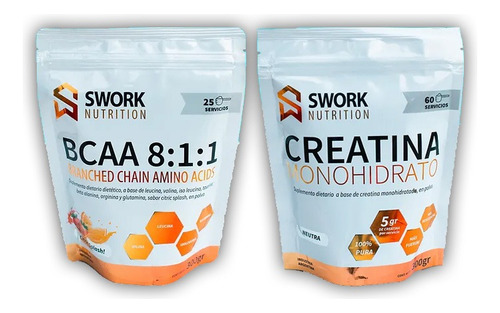 Creatina Monohidrato Mas Bcaa 8.1.1 Combo Swork Nutrition 