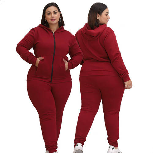 Conjunto Frio Intenso Feminino Blusa E Calça Moletom Capuz