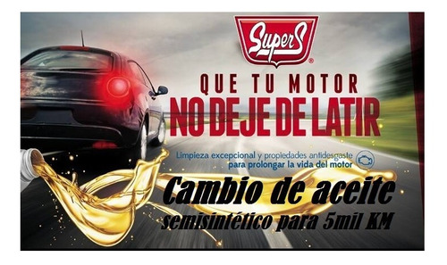 Cambio De Aceite Super 20w50 Para 5mil Kms ¢19.000