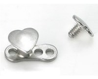 Microdermal Piercing Intradermal Surface Acero Corazon