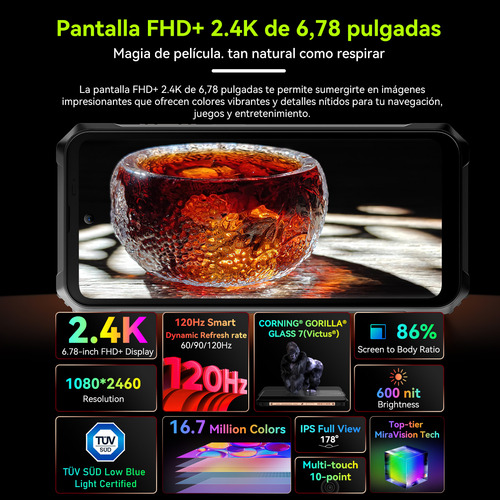Blackview Bl9000 Pro 5g Rugged Smartphone Desbloqueado Canadá Con Flir Cámara De Imagen Térmica, 36gb +512gb, Android 14 5g Dual Sim 120hz 6.78 Fhd+