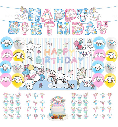 Kit De Decoración De Fiestas Cinnamoroll Cumpleaños 43pcs