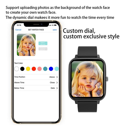 Reloj Inteligente Led Con Pantalla Táctil Completa De 1.4''