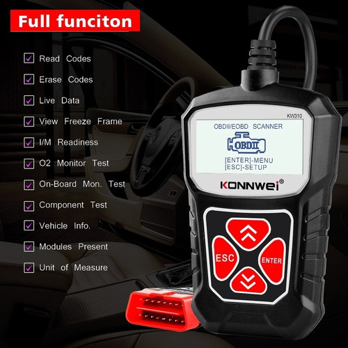 Imagen 6 de 10 de Escaner Auto Obd2 Konnwei Kw310 Diagnostico 21import