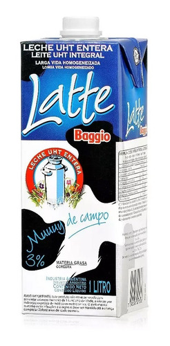 Leche Entera Baggio Latte 1 Litro Uht Larga Vida