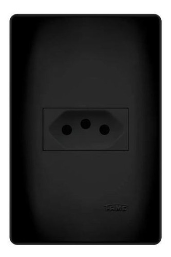 Kit 3 Tomadas 10a Fame 2p+t 4x2 Habitat Black Preta Ref.4052