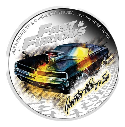 Moneda De Plata 31.1 Gramos.999 Proof 2023 Fast Furious 