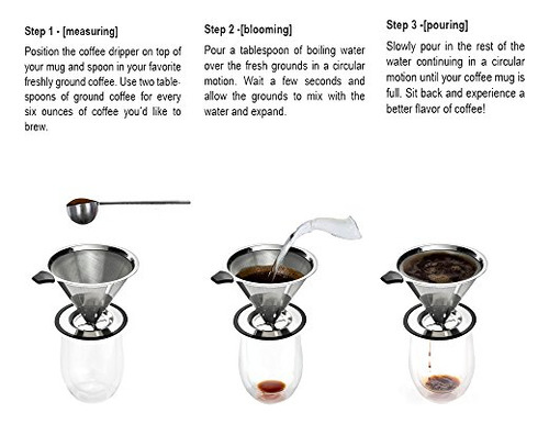 Cafetera Acero Inoxidable - Reutilizable Sin Papel - Filtro