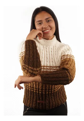 Pullover tejido a mano mujer sale