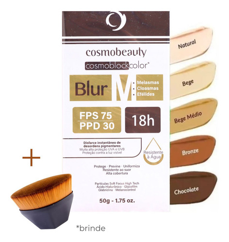 Cosmobeauty Filtro Solar Blur M Bege Fps 75 + Pincel