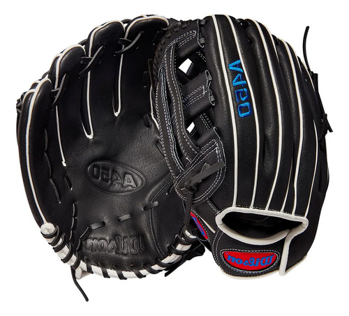 Guante Beisbol Wilson A450 Negro Azul 12 In 7-10 Años Zurdo