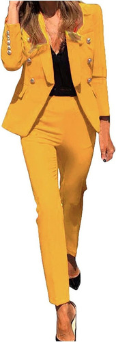 Conjunto Casual De Chaquetas Lisas De Oficina Para Mujer