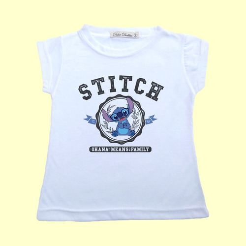 Remera Nena Personaje Stich Manga Corta T4 Al 16