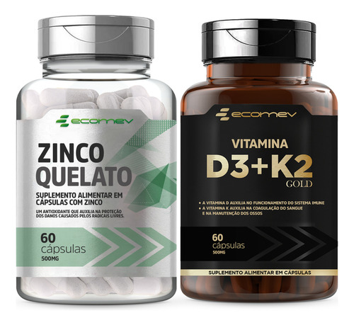 D3 2.000ui K2 Mk7 149mcg + Zinco Quelato 120 Cáps (1 Ao Dia) Sabor Sem sabor
