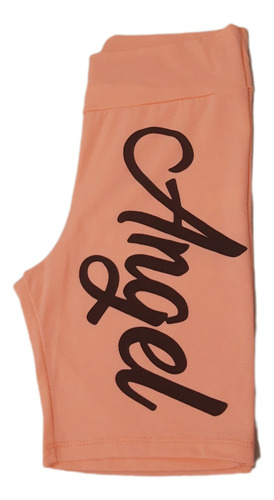 Calza Corta Mujer Biker Modal Naranja Flúor Talle Único
