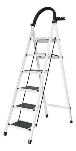 Escada Tesoura De Aço 6 Degraus Para Casa E Residência