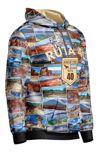 Imagen 3 de 3 de Buzo Hoodie Argentina Ruta 40 Mod 7