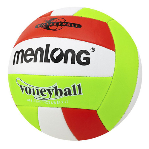Pelota De Voley Menlong Entrenamiento Volleyball Playa Pu Color Verde/blanco/rojo