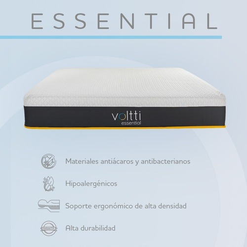 Imagen 8 de 9 de Colchón Queen Size Voltti Essential Hibrido, Con Resortes Pocket Y Memory Foam, No Transfiere Movimiento
