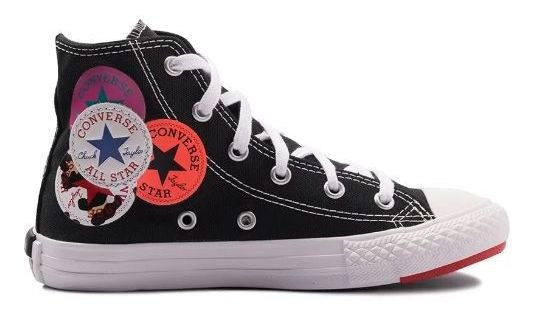 all star coturno preto