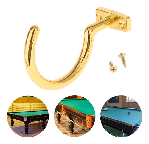 Gancho Para Taco De Mesa De Billar, Soporte De Metal Dorado,
