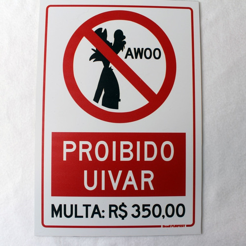 Placa Decorativa Brasil Furfest Proibido Uivar