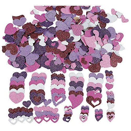 Foam Valentine Glitter Adhesive Heart - Crafts For Kids...