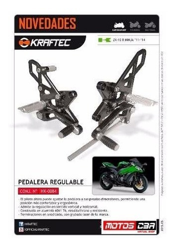 Pedaleras Moto Kawasaki Zx 10r Regulable Racing Motoscba