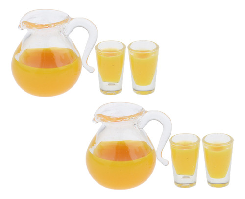 2x 1/12 Casa De Miniatura Cocina Leche / Botellas Y Tazas