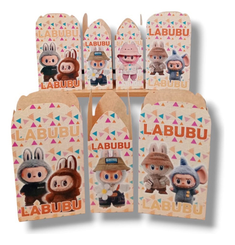 Plim Plim Kit Fiestas De Cumpleaños Cajas+vasos+platos 20p Labubu Labubu Labubu