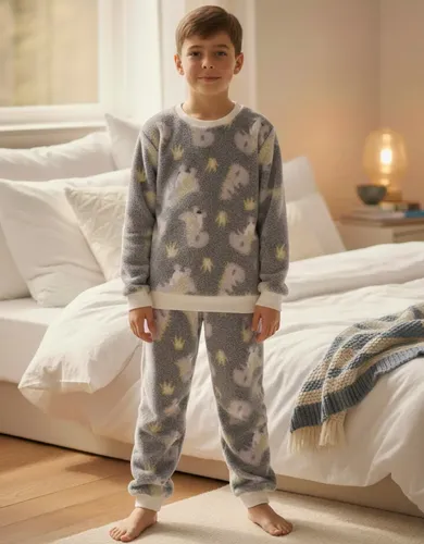 Pijama Infantil Fleece Brilha no Escuro Inverno Macio