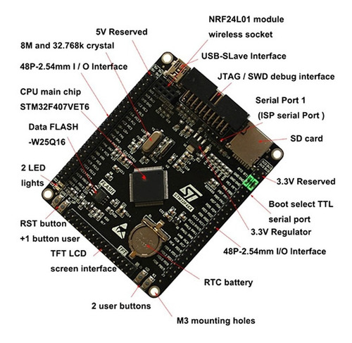 Microcontrolador Stm32 F407vet6 Con Conector 
