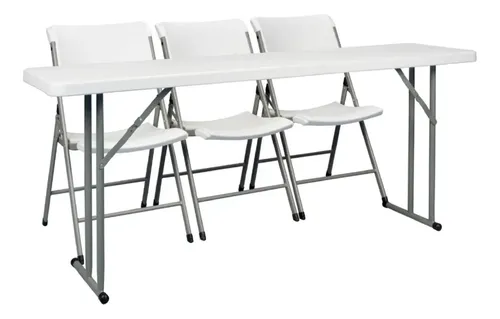 Mesa Dobrável 180x45cm Treinamento Buffet Convenção Festa Cor Branco