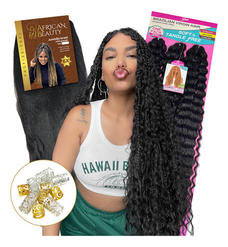 Cabelo Gypsy Braid Jumbo African Organico Cacheado Crochet 