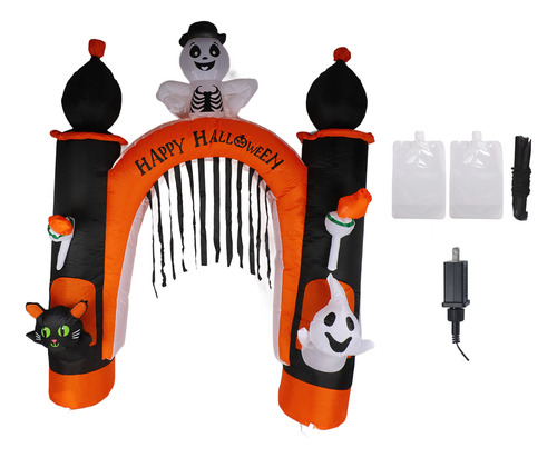 Arco Inflable Skull Ghost Led De 8 Pies Para Interiores Y Ex