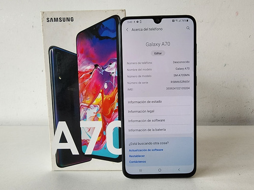Imagen 8 de 9 de Samsung Galaxy A70 128 Gb + Cable, Cargador Y Caja