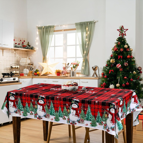 Wovweave Mantel De Navidad De 60 X 84 Pulgadas, Mantel Recta
