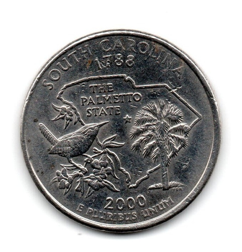Estados Unidos Usa Moneda 1/4 Dolar South Carolina Año 2000p