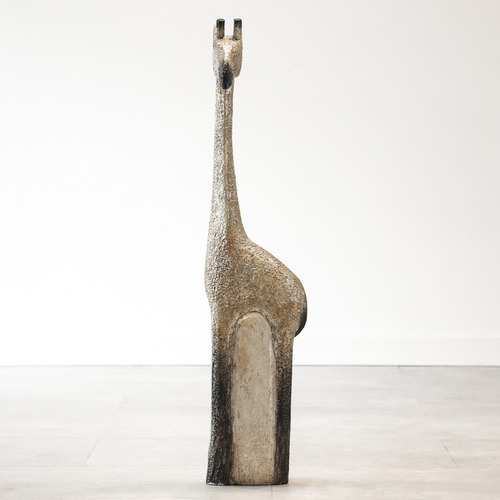 Adorno Deco Madera White Giraffe Long Jirafa Escultura 