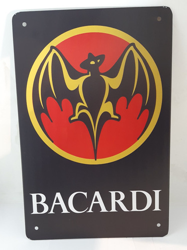 Letrero Metálico Adorno 20 X 30 Bacardi 