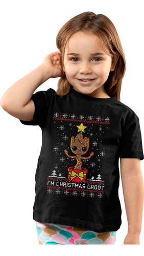 Playera Negra De Navidad De I M Christmas Groot En Oferta