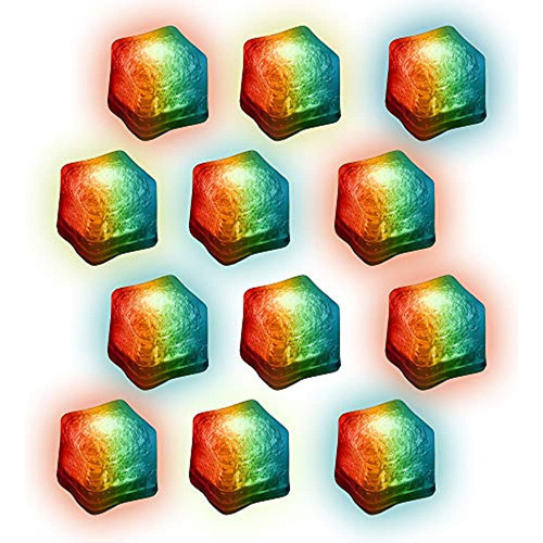 Paquete De 12 Cubos De Hielo Led Lightup De Varios Colores C